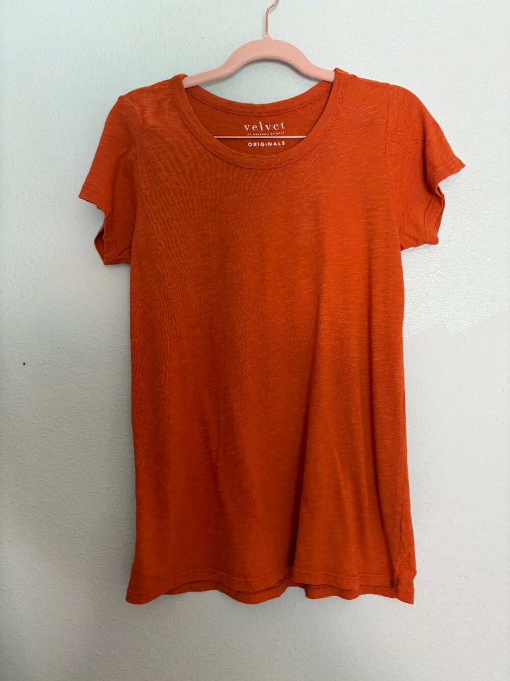 Velvet by Graham & Spencer | Originals Collection Burnt Orange Cotton Tee Small